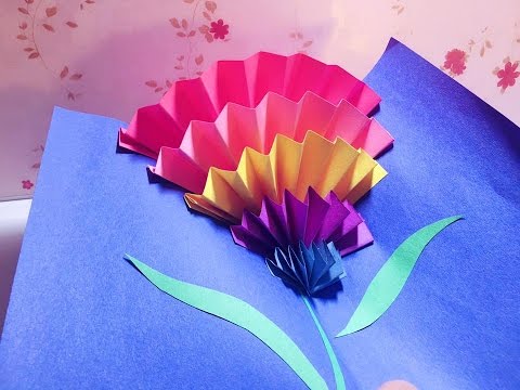 How To Make a CARNATION POP-UP CARD (origami) 立體康乃馨母親節卡片 || RuoxiMyLife