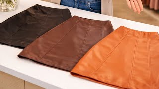 Saia couro fake 🆔BLL-TAT-NLV #viral #moda #couro