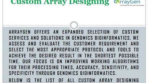 Custom Array Designing