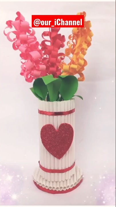 Kerajinan tangan Membuat Vas Bunga dari Sedotan Minuman & Kaleng Bekas ‎@our_ichannel #shorts #short
