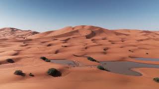 Flooded Big Dunes In Morocco Desert.