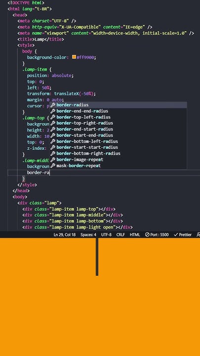 Lamp Effect Tutorial HTML, CSS e JavaScript #shorts - YouTube