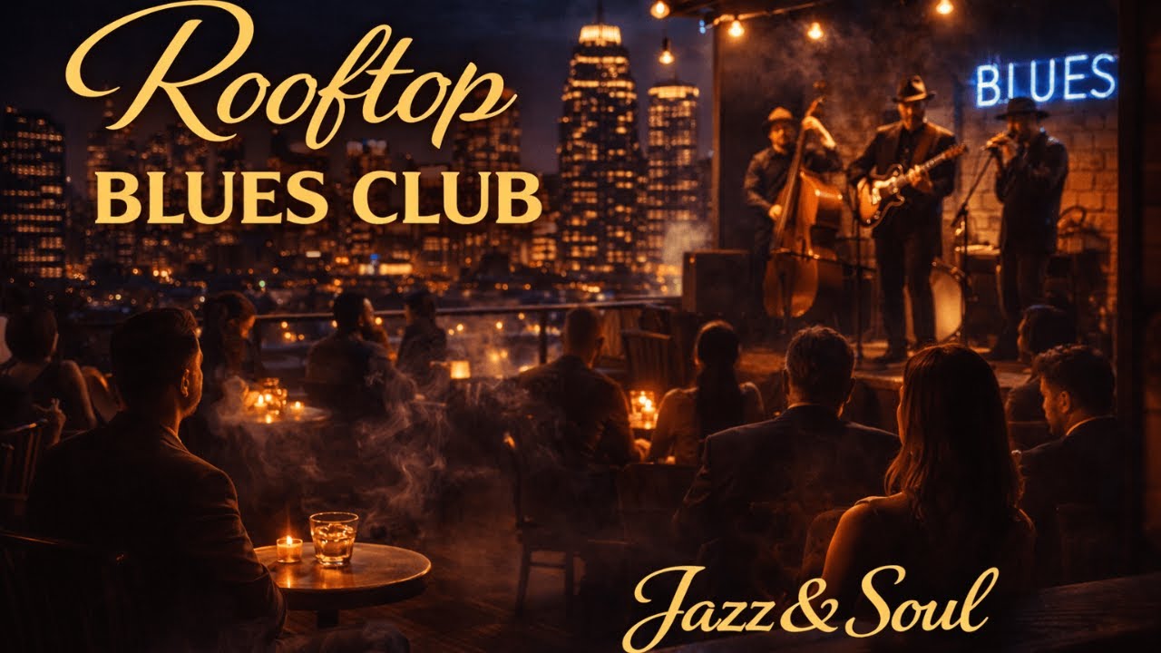 Midnight Rooftop Jazz: Smoky Soul & Deep Bass Blues (Full Album)