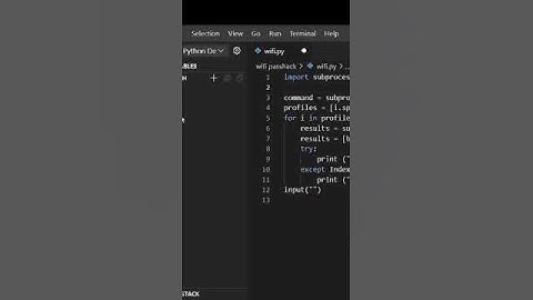 🚀 Wifi password Using #python 💥 #frontend #backend #ytshorts #shorts #wifi  #coding #programming