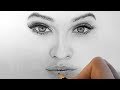 How to draw, shade realistic eyes, nose and lips with graphite pencils | Step by Step