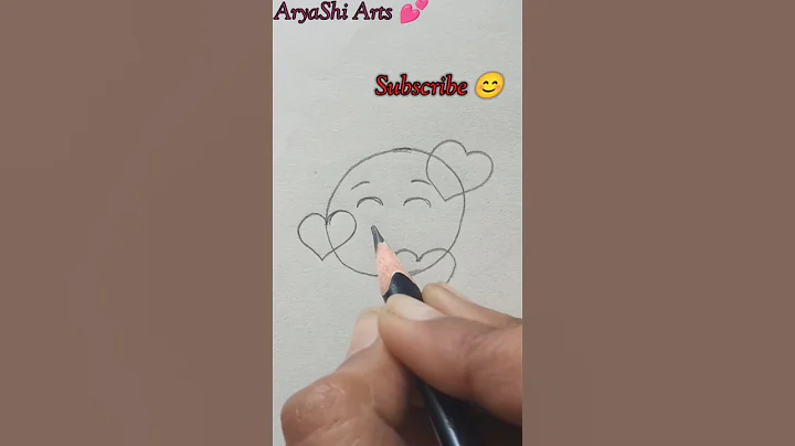 Heart Face Emoji Drawing 🥰 || Check Description Also 👇🏻 #shorts