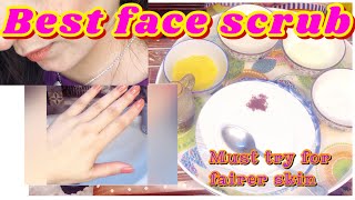 Face scrub for glowing skin || clear skin like a glass || pore less skin hacks