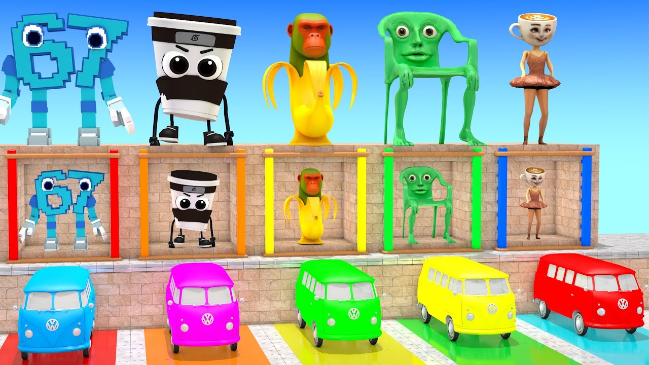 Long Slide Game With Cow Elephant Gorilla Hippopotamus Tiger 3d Animal Game Funny 3d Animals