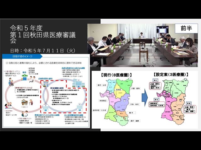 二次医療圏に設定について等（令和5年度第1回秋田県医療審議会）前半