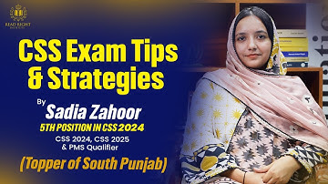 CSS Exam Tips & Strategies by Sadia Zahoor | 5th Position in CSS 2024 | 1st in South Punjab