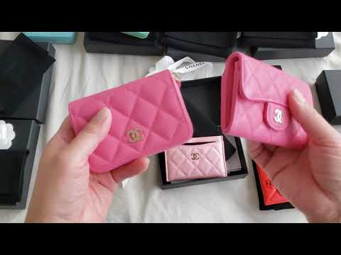 Chanel Unboxing IRIDESCENT Pink Card Holder + ENTIRE Chanel Card Holders  Collections #luxurypl38 