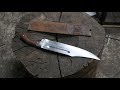 Making a Bowie knife from a semi truck leaf spring.