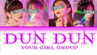 YOUR GIRL GROUP [4 MEMBERS VER.]-DUN DUN (ORIGINAL EVERGLOW) {COLOR CODED\HAN|ROM|ENG}