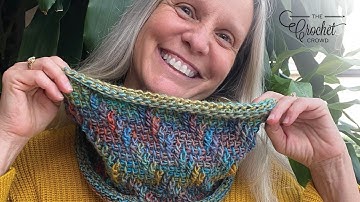 Tunisian Step Stitch Cowl | EASY | The Crochet Crowd