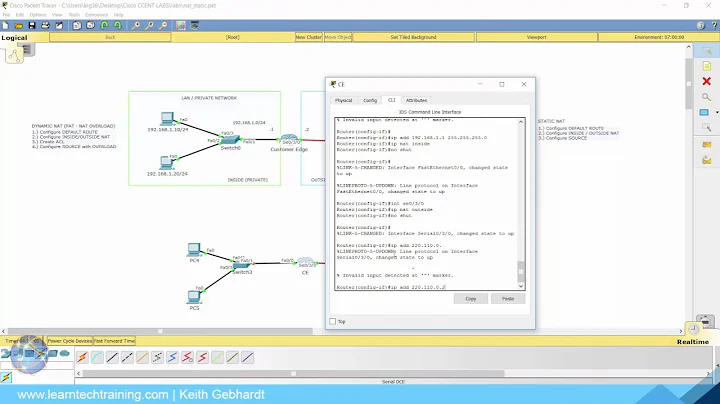 How to configure NAT and PAT in Packet Tracer