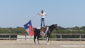BW - carrying the flag - Valley View Ranch