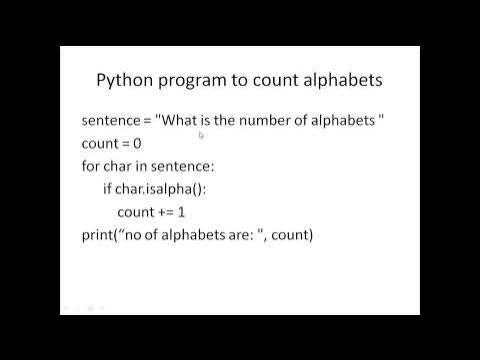 string program python alphabet count - YouTube