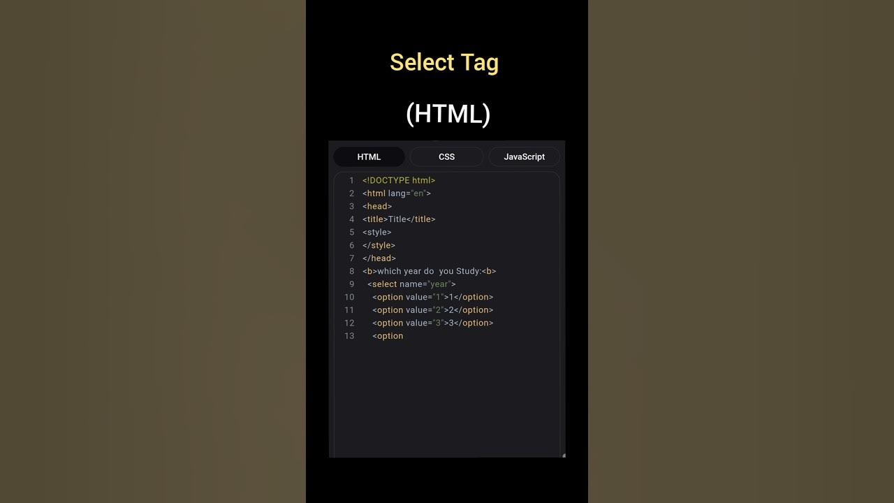 select tag in html,select tag in html css,css all tags with example,# ...