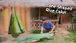 [Story 104] Making CONE SHAPED rice cake! | Giving some to VILLAGERS! Happy people! #buhayprobinsya