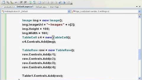 ASP.NET Tutorial-Table creation from code behind Part 3