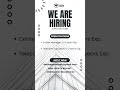We are Hiring. Apply Now #HiringNow #JobOpening #ApplyNow #CareerOpportunity #JobSearch#UrgentHiring