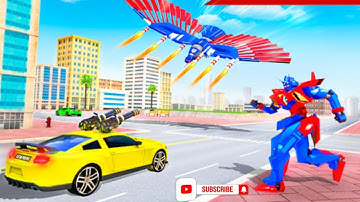 POLICE TRUCK ROBOT GAME||career mode Level 8 Optimus prime Robot|| Open world Gameplay Android