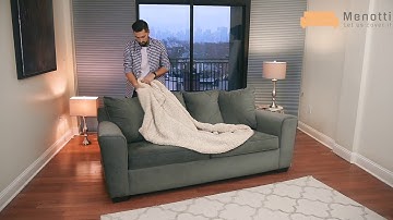 Video instruction on how to put Menotti 2/3 seater sofa slipcover on
