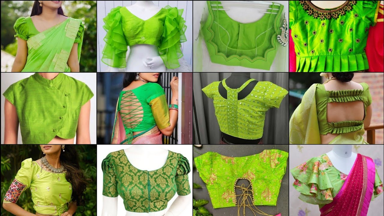 Light Green Blouse Designs New Model Blouse Back Neck Designs ...