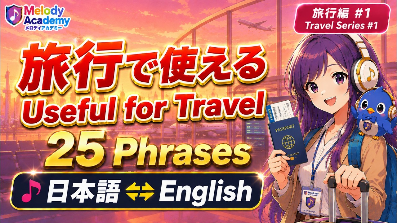 完全保存版】旅行で使える日本語⇔英語フレーズ25選🎵歌で覚える15分版