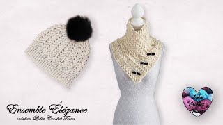 Ensemble Bonnet et Col « Élégance » Crochet Relief «Lidia Crochet Tricot»