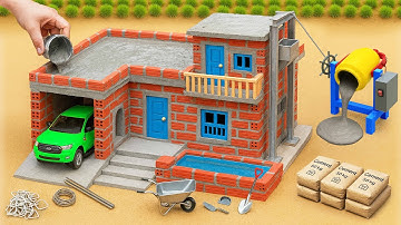 DIY Mini Truck Builds Brick & Metal Railing Bridge | Fun Construction Science Project