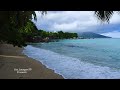 Gentle waves with beautiful  view and seaside rainbow for relaxation meditation and study