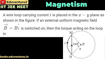 A wire loop carrying current I is placed in the x−y plane as shown in the figure. If an external uni