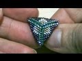 BeadsFriends: Peyote Stitch triangle - How to make post earrings with Peyote Stitch triangles