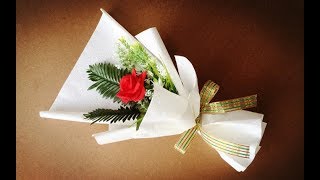 ABC TV | How To Make Flower Bouquet With Single Rose #5 - Craft Tutorial