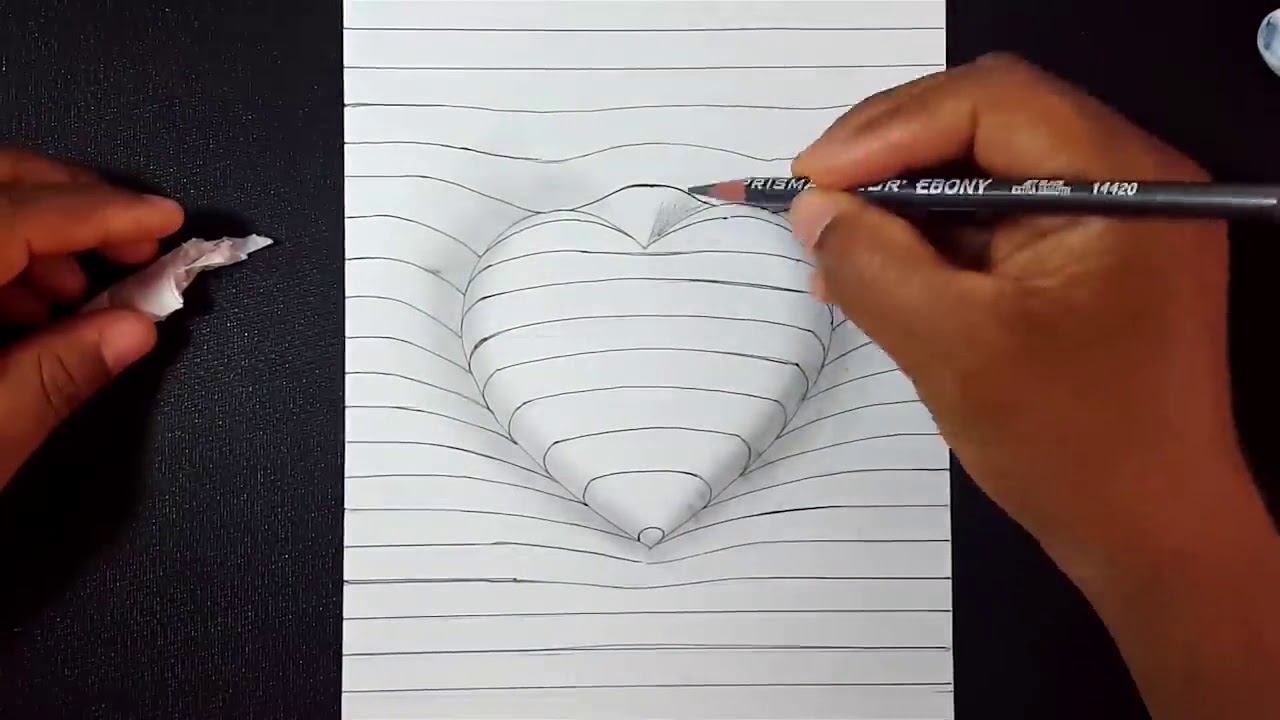 Comment dessiner un cœur 3D avec des lignes & كيفية رسم قلب ثلاثي الأبعاد رسومات ثلاثية Comment dessiner un cœur 3D avec des lignes & كيفية رسم قلب ثلاثي الأبعاد رسومات ثلاثية