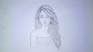 How To Draw A Girl With Beautiful Hair Easy Tutorial Ani Art World Drawing For Beginners
