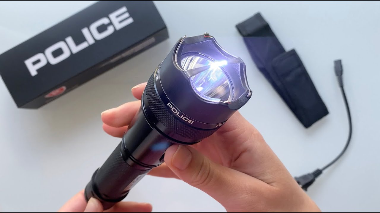  POLICE Stun Gun 1109 - Max Volt Rechargeable with LED Tactical  Flashlight : Sports & Outdoors