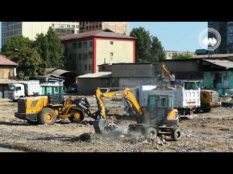 ✅ Мурунку Бексултан жана таттуулар саткан базардын ордун тазалоо иштери улантылып жатат
