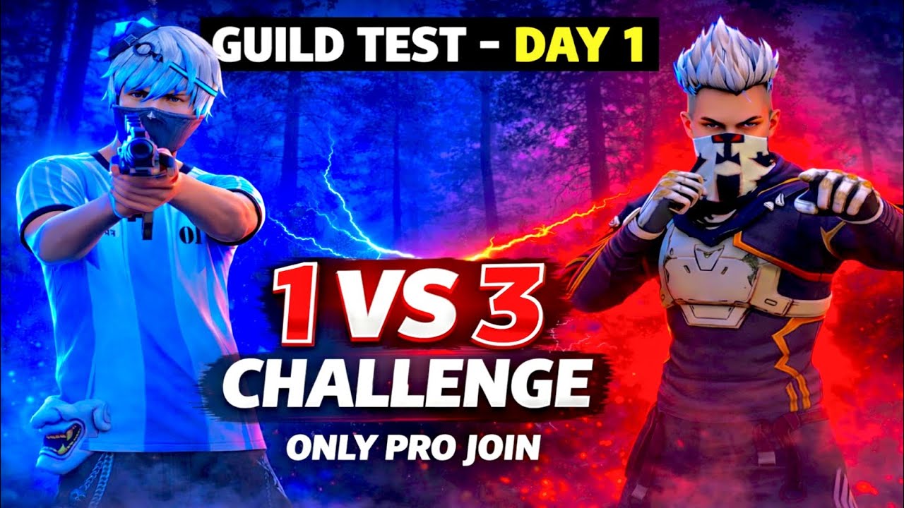 Guild Test Series Day 1 | 1v3 Challenge | Kya Yeh Player NX BLOOD Join Karega?