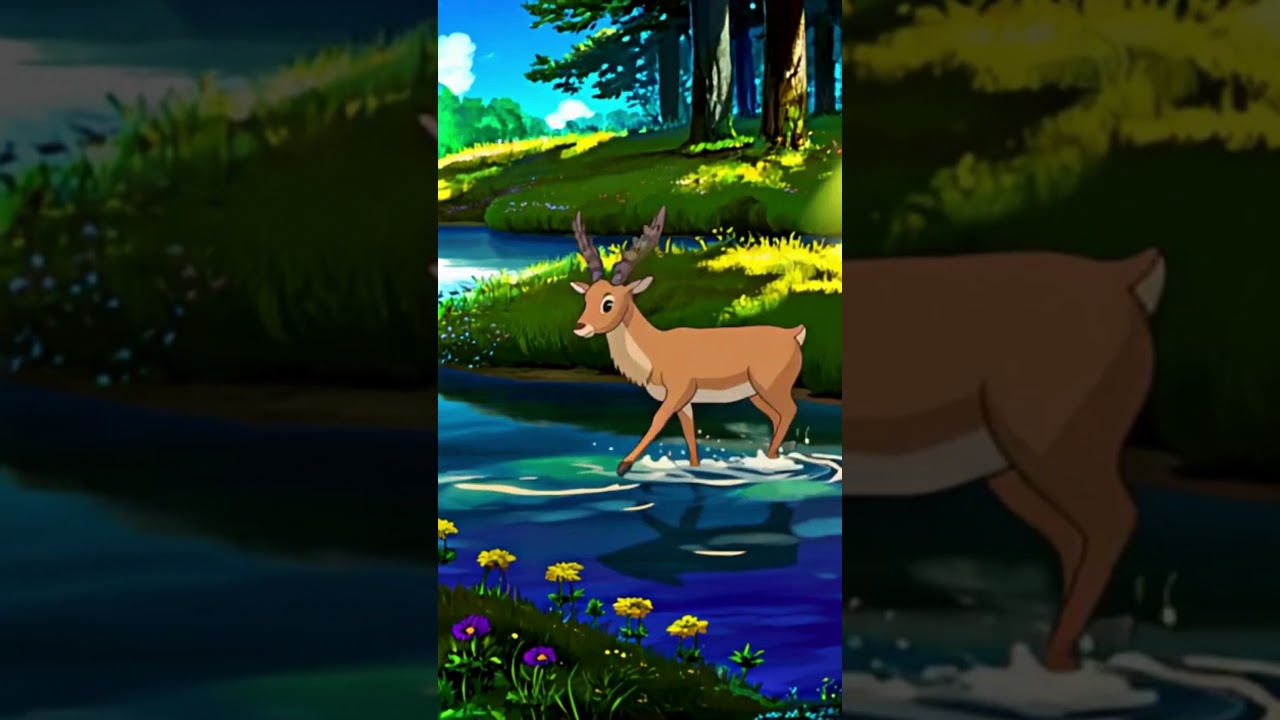 "Cute Deer Takes a Swim in the River 🦌🌊 | Nature's Sweetest Moment!"