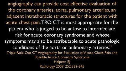 Evaluation of Chest Pain: the Triple Rule Out Part 1