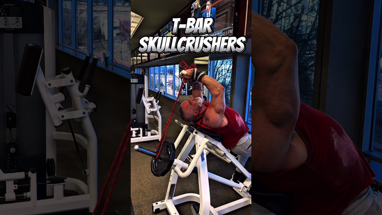 T-BAR SKULLCRUSHERS #triceps #workout #motivation #muscle