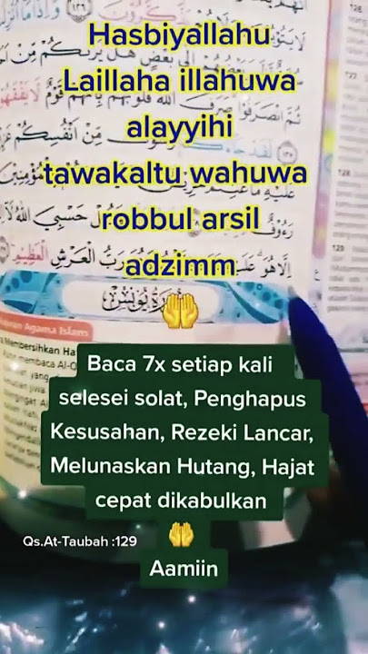 dzikir Hasbiyallahu la ilaha illa huwa, 'alaihi tawakkaltu, wa huwa rabbul 'arsyil 'adhim#shorts