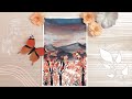 [Tutorial] Aesthetic Cherry Blossoms Sunset Painting with Mountains | Easy for Beginners