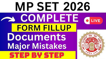 MP SET 2026 Application Form - MP SET Registration 2026| How To Fill MP SET 2026 Application Form