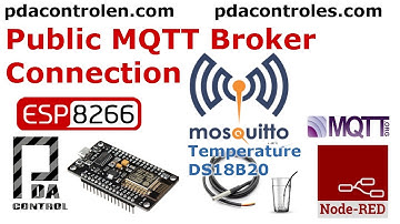 Public MQTT Broker mosquitto.org & ESP8266 DS18B20  (Onewire) + Node-RED : PDAControl