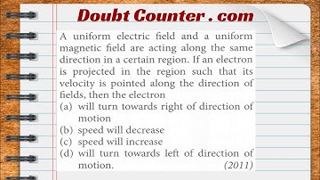 A uniform electric field and a uniform magnetic field are acting along the same direction in a