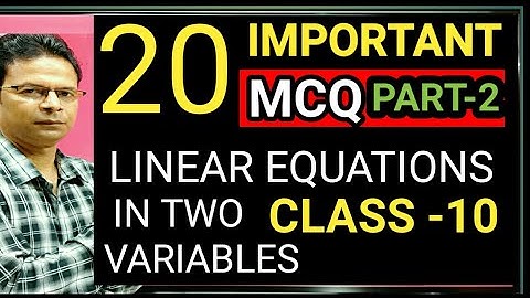 Mcq Part 2 || Chapter 3 || Pair of Linear Equations in Two Variables || Class 10 ||