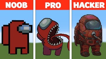 Pixel Art NOOB vs PRO vs HACKER Among Us in Minecraft